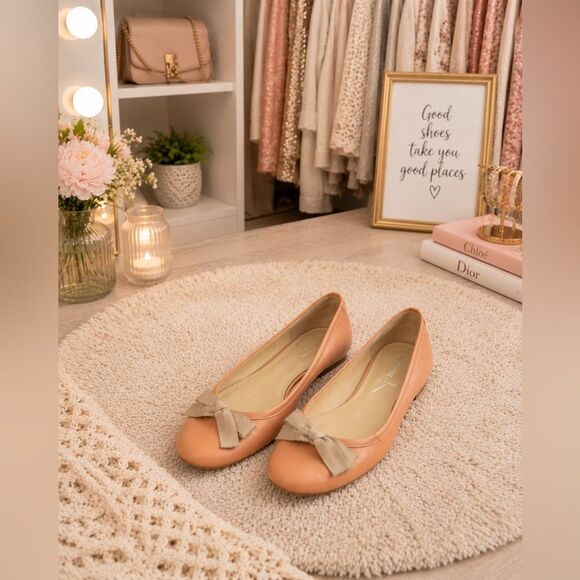 Miu Miu Shoes - *Miu Miu* 37.5 Blush Peach-Pink Ballet Flats Leather Loafers